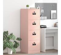 Armadietto moderno in acciaio laminato a freddo, 2 pezzi, rosa, 44 x 50 x 106,5 cm, con ripiani estraibili e serrature a cilindro, per l'organizzazione dell'ufficio e la conservazione dei documenti