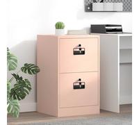 Armadietto moderno in acciaio laminato a freddo con ripiani estraibili e serrature a cilindro, colore rosa, 44 x 50 x 106,5 cm, per organizzazione ufficio e conservazione dei documenti