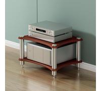 Armadietto multimediale in legno a 4 livelli, supporto stereo HiFi per giradischi, mensola per console AV, spazio per centro intrattenimento, scaffale angolare (60 x 48 x 85 cm, colore A)