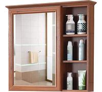 Armadietto multiuso da parete con specchio per il bagno, con ripiano aperto, accessorio per la casa, 60 cm