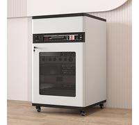 Armadietto per apparecchiature da studio e home theater, rack audio 12U su ruote, supporto mobile per amplificatore e ricevitore AV