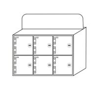 Armadietto per cellulare a 6 scomparti, bianco, con serrature e chiavi, soluzione sicura per riporre più dispositivi per casa, ufficio o scuola