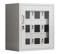 Armadietto per Cellulare, Armadio Metallico a 6/9/12 Ante con Porta di Protezione Esterna, Armadietti in Acciaio con Serratura e Porta Etichetta per Ufficio, Garage, Scuola(60x35x65cm/24x14x26in)