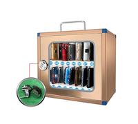 Armadietto per Cellulari in Acciaio Inossidabile, Porta Cellulari per Aule Scolastiche, con Serratura A Combinazione, Disponibile con 6/16/24 Scomparti, Ideale per Ospedali, Uffici(Gold,Medium)