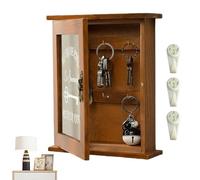 Armadietto per chiavi - Porta chiavi da montaggio a parete | Armadio per chiavi in legno, cassetta delle lettere rustica per chiavi, gancio da parete per chiavi con chiodi senza tracce, cassetta delle