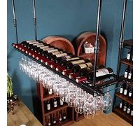 Armadietto per esposizione di vino in ferro di ferro rossa tazza di vino rastrellino appeso armadio per vino appeso portano portaoggetti per le vino sterline s 60 30 cm (f 120 * 30 cm) FANDIAO
