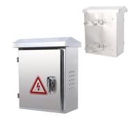 Armadietto per Impianti Elettrici da Esterno e Interno, Quadro Elettrico Esterno, in Acciaio Inox, con Maniglia e Morsetto ad Anello, Materiale Rinforzato, Sicura e Pratica(25x30x16cm)