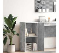 Armadietto per libri a 2 ripiani, grigio cemento, 40 x 30 x 76,5 cm, in legno ingegnerizzato, scaffalature, librerie e ripiani in piedi