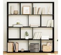 Armadietto per libri nero, 132 x 29 x 141,5 cm, in legno ingegnerizzato, scaffalature, librerie e ripiani in piedi