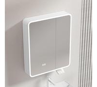 Armadietto per medicinali a LED moderno da bagno con antinebbia a parete, organizer per toilette, elegante armadio da barba a specchio per uso domestico