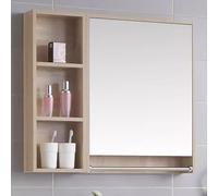 Armadietto per medicinali da bagno a parete con specchio e barra per asciugamani, grande armadio rettangolare per l'organizzazione del bagno o della cucina