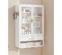 Armadietto per medicinali da bagno, montaggio a parete, con anta in acrilico, per piccoli spazi sopra il gabinetto (40 x 14 x 60 cm), soluzione elegante e funzionale