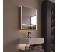Armadietto per medicinali illuminato a LED con controllo touch e specchio anti-appannamento, design dimmerabile da parete per riporre il bagno