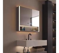 Armadietto per medicinali illuminato a LED con controllo touch e specchio anti-appannamento, design dimmerabile da parete per riporre il bagno
