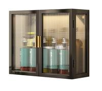 Armadietto per medicinali in metallo con anta in vetro, soluzione elegante e salvaspazio per bagno, cucina e soggiorno, elegante contenitore per oggetti essenziali per la casa
