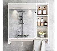 Armadietto per medicine da bagno con specchio Specchio da bagno a parete in alluminio con ripiano Ripiani regolabili Armadio grande Specchio Spazio di stoccaggio medicinale Armadietto per medicinali
