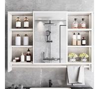 Armadietto per medicine da bagno con specchio Specchio da bagno a parete in alluminio con ripiano Ripiani regolabili Armadio grande Specchio Spazio per medicinali Armadietto per medicinali per bagno