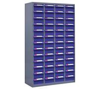 Armadietto per parti con 100 cassetti e etichette per l'organizzazione di strumenti e hardware da officina