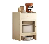 Armadietto per robot sottovuoto, supporto in bambù con ripiano regolabile e cassetto, tavolino per soggiorno e ufficio domestico