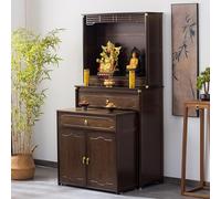 Armadietto per santuario buddista in bambù, altare staccabile, con cassetti e spazio di archiviazione a doppia anta, per offerte, preghiere, santuari personali e tavoli da meditazione d 70cm/27.6inch
