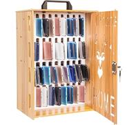 Armadietto per Telefono Cellulare con Chiusura in Legno Organizer per Cassaforte Portatile Ricaricabile A 16/36 Posizioni con Maniglia per Il Trasporto per L'impresa Dell'a, Wood Color, 36 Slots