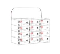 Armadietto per telefono in acrilico a 12 scomparti, con serrature, montaggio a parete, trasparente, per telefoni cellulari, armadietto sicuro per cellulare, perfetto per casa, ufficio e scuole.