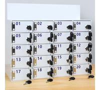 Armadietto per telefono in acrilico con serratura e chiavi, 50 scomparti, soluzione di archiviazione a parete per telefoni cellulari, perfetto per uffici, scuole e spazi pubblici