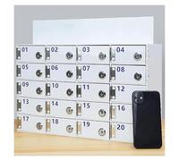 Armadietto per telefono in acrilico con serratura, montaggio a parete, sicuro per aule e uffici, facile da pulire, 50 grandi griglie per dispositivi mobili.