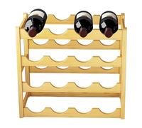 Armadietto per vino da bancone - Design con capacità di 20 bottiglie, supporto in legno impilabile a 4 livelli, espositore in grano di pino naturale, slot orizzontale | Cantina per vino per guardia