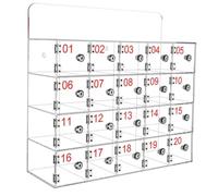 Armadietto porta cellulare in acrilico con serrature e chiavi, montaggio a parete, per riunioni in ufficio, 20 scomparti, trasparente, supporto per telefono cellulare sicuro
