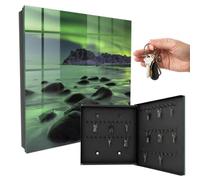 Armadietto portachiavi 30x30 cm Aurora boreale Porta Destra Nero