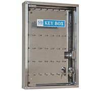 Armadietto portachiavi a parete in acciaio inox con porta in vetro trasparente ed etichette colorate, cassetta di sicurezza per la serratura delle chiavi, per casa, ufficio, garage, soluzione per