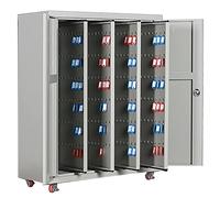 Armadietto portachiavi in acciaio con serratura a combinazione, per chiavi, mobile con rotelle, colore argento, dimensioni 400, ideale per casa, ufficio e sicurezza aziendale