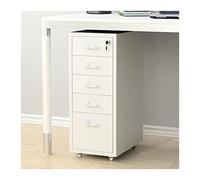 Armadietto portadocumenti con 5 cassetti chiudibili sotto la scrivania, per lettere legali e documenti A4, completamente assemblato, soluzione salvaspazio per un flusso di lavoro efficiente