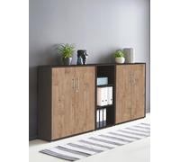 Armadietto portadocumenti in antracite, oro Harbor Oak Office Edition, chiudibile a chiave come armadio singolo o parete dell'armadio, diversi modelli (set 8)