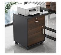 Armadietto portadocumenti in legno con serratura con supporto per stampante e mobile, 1 cassetto per ufficio, con ruote, 35,8 cm di profondità x 39,9 cm di larghezza x 49,8 cm di altezza, per uso