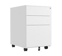 Armadietto portadocumenti in metallo con 3 cassetti, armadietto mobile sotto la scrivania, bianco, ufficio domestico, supporto stampante, versatile per ufficio e casa