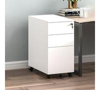 Armadietto portadocumenti mobile moderno con serratura e cassetto per casa e ufficio, formato A4, soluzione elegante per archiviare documenti sotto la scrivania