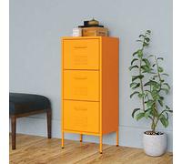 Armadietto portadocumenti verticale in metallo con 3 cassetti, altezza 102 cm, per ufficio formato lettera, con gambe e elegante porta documenti