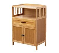 Armadietto portaoggetti a 3 ripiani con cassetto, in bambù e legno composito, organizer per l'organizzazione domestica, credenza salvaspazio
