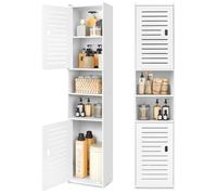 Armadietto portaoggetti alto da bagno, autoportante, sottile, per ufficio, soggiorno, cucina, ingresso, carta igienica, bianco