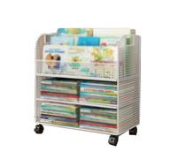 Armadietto portaoggetti compatto con rotelle, piccola libreria e ripiano per libri per casa e ufficio, semplice da pavimento, con ruote per una facile mobilità