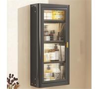 Armadietto portaoggetti da bagno a parete a 4 ripiani, organizer salvaspazio per cucina e bagno, scaffale angolare versatile per dispensa, elegante finitura nera