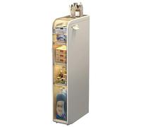 Armadietto portaoggetti da bagno con cassetti trasparenti a rulli, autoportante, per cucina, corridoio, soggiorno, WC, camere da letto, lavanderia, armadio bianco
