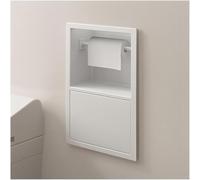 Armadietto portaoggetti da bagno in acciaio inox con porta carta igienica, salvaspazio, inclinabile, per bagno, camera da letto, ufficio, cucina, organizzazione
