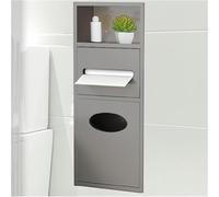 Armadietto portaoggetti da bagno in acciaio inox con porta carta igienica, salvaspazio, inclinabile, per bagno, camera da letto, ufficio, cucina, organizzazione