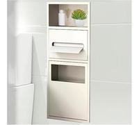 Armadietto portaoggetti da bagno in acciaio inox con porta carta igienica, salvaspazio, inclinabile, per bagno, camera da letto, ufficio, cucina, organizzazione