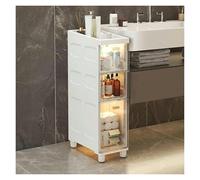 Armadietto portaoggetti da bagno sottile con cassetti trasparenti con ruote girevoli, design alto e stretto, per bagno, camera da letto, ufficio, cucina, carta igienica versatile (stile 1)