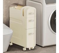 Armadietto Portaoggetti Da Bagno Stretto, Organizer A Più Livelli Sottile Con Cassetti, Mobiletto Cucina Con Ruote, Unità Salvaspazio, Piccolo, Per Piccoli Spazi(White,43*18*73cm/16.9*7.1*28.7in)