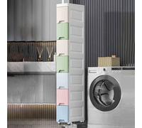 Armadietto portaoggetti da bagno stretto salvaspazio per carta igienica, facile da spostare, mobile compatto per la casa per piccoli spazi, design elegante e funzionale
